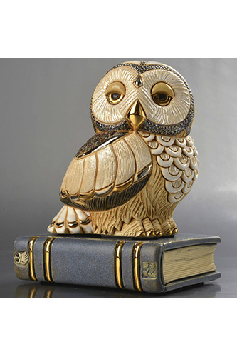 Owl on Book Gray