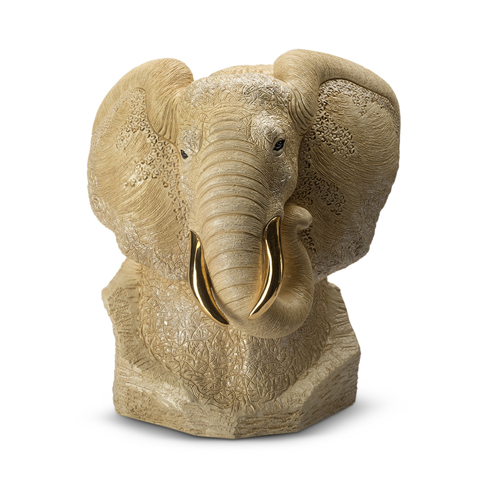 Elephant White Bust